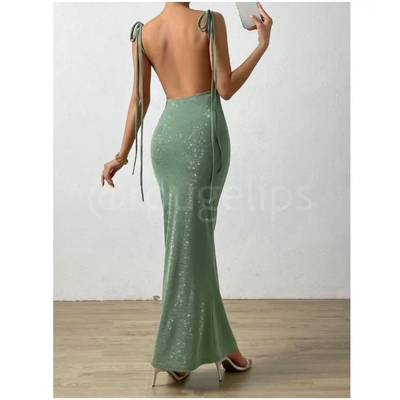 Rouge! | Dresses | Glitter Lurex Mint Green Cowl Neck Backless Tie Straps Maxi Long Dress | Poshmark Rouge! | Dresses | Glitter Lurex Mint Green Cowl Neck Backless Tie Straps Maxi Long Dress | Poshmark